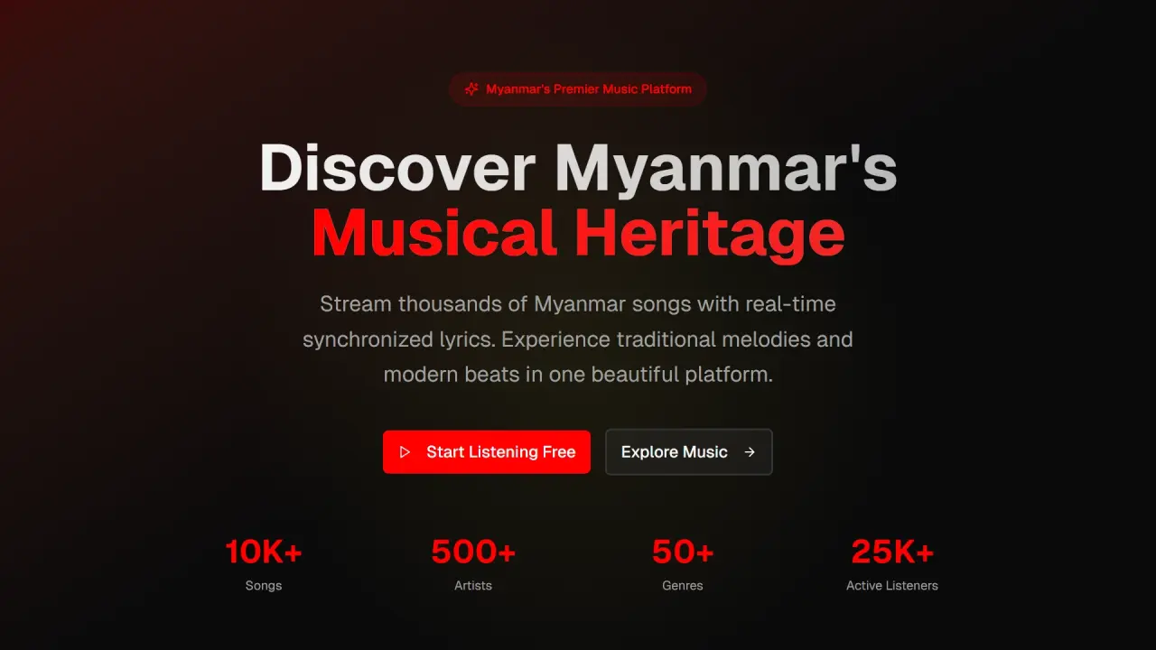Myanify music streaming app - Myanmar playlists and artist pages